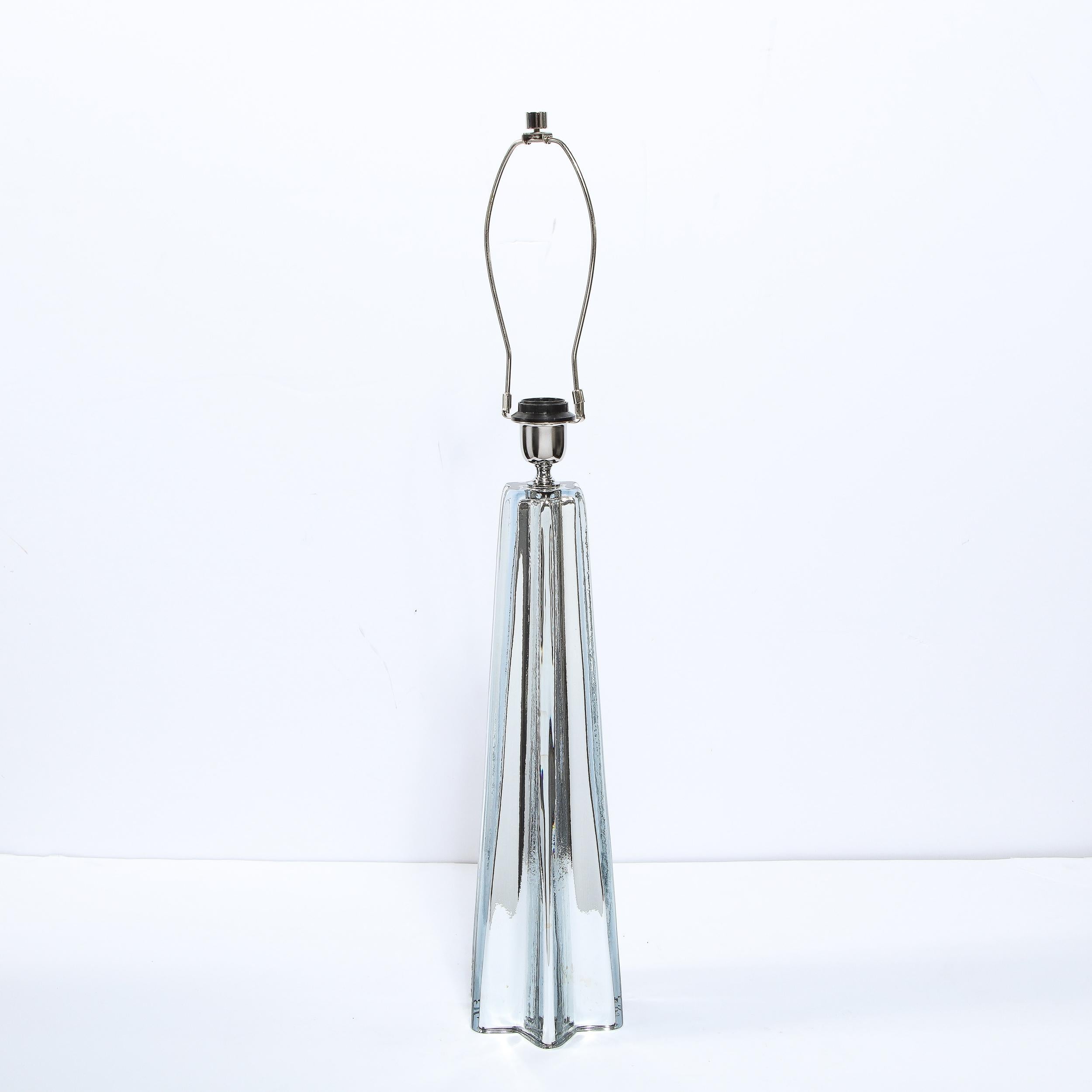 Modernistisches Paar mundgeblasener Lampen in X-Form aus mundgeblasenem Murano-Quecksilberglas im Angebot 2