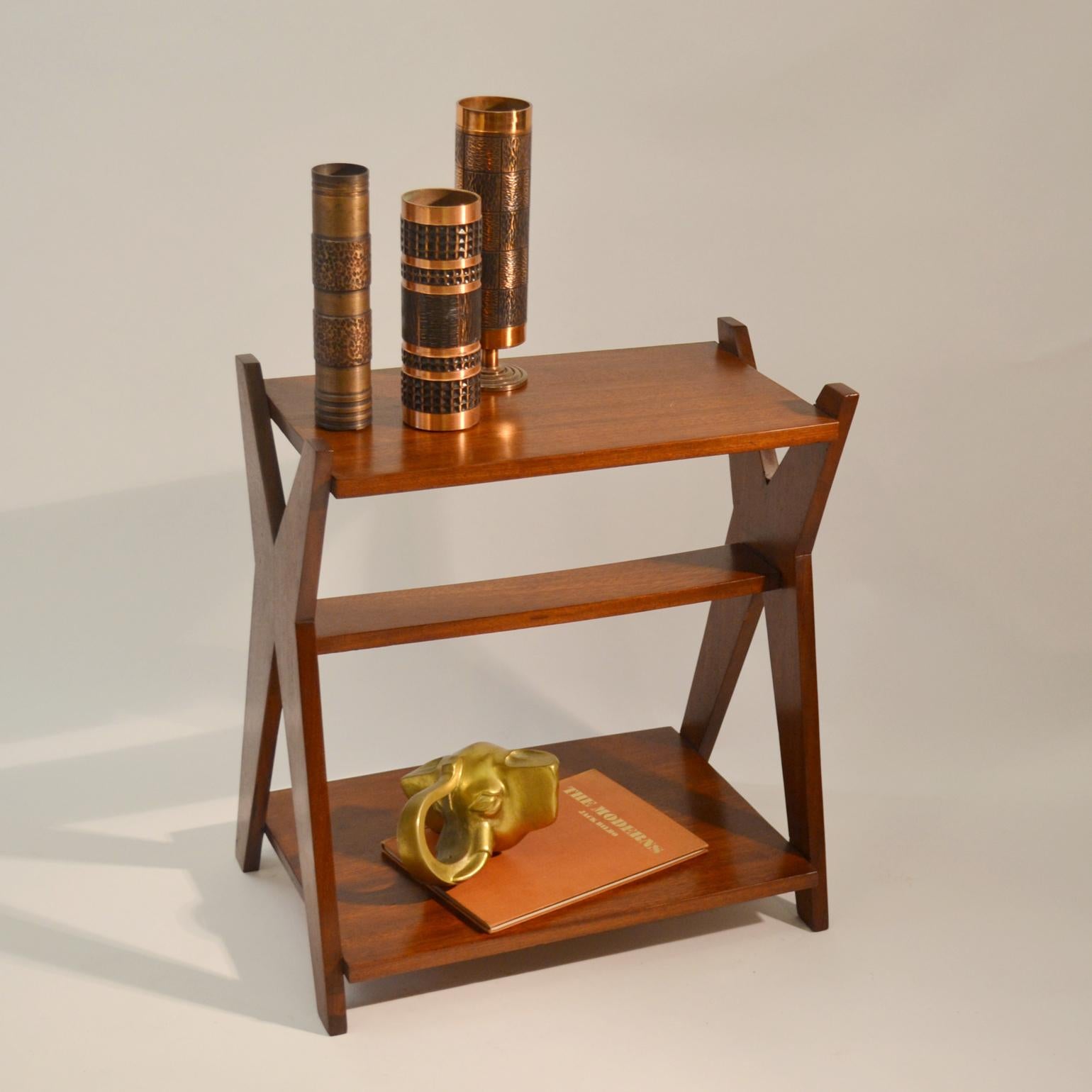 Modernist Pair of Mahogany French Side Tables 1