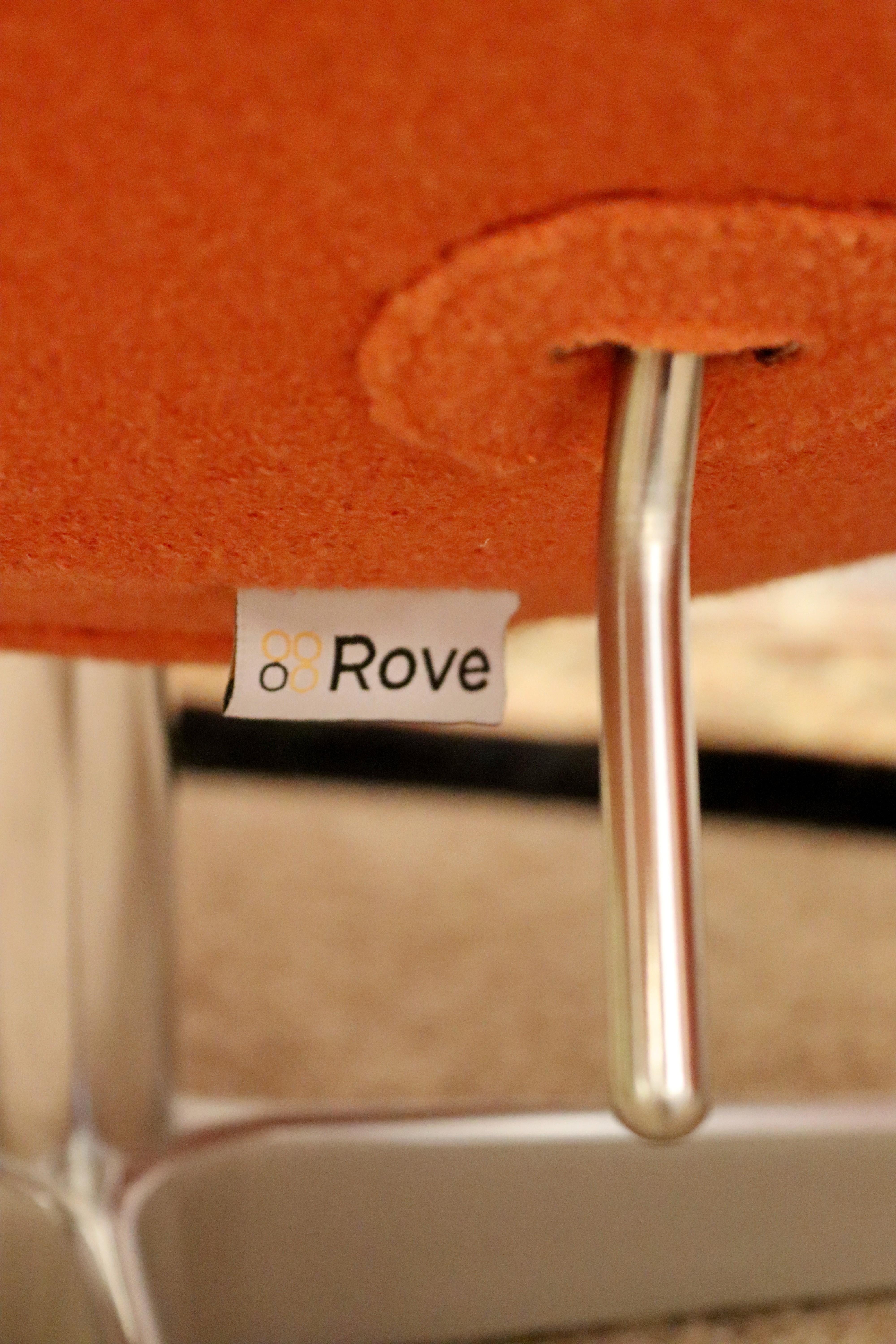 Modernist Pair of Orange Hansen Style High Back Egg Lounge Accent Chairs by Rove In Good Condition In Keego Harbor, MI