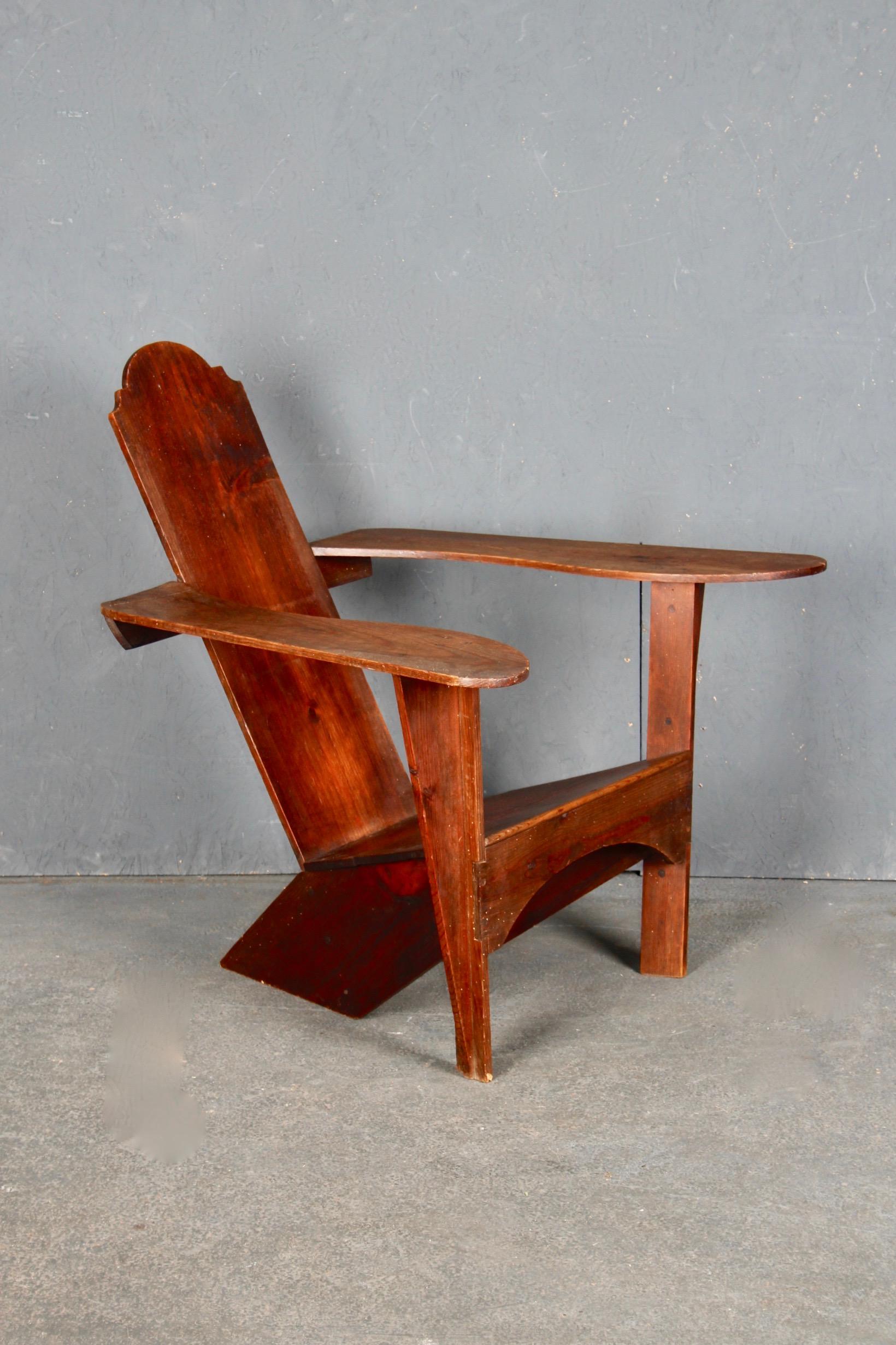 Modernist Pair of Wood Sculpture Armchairs For Sale 4