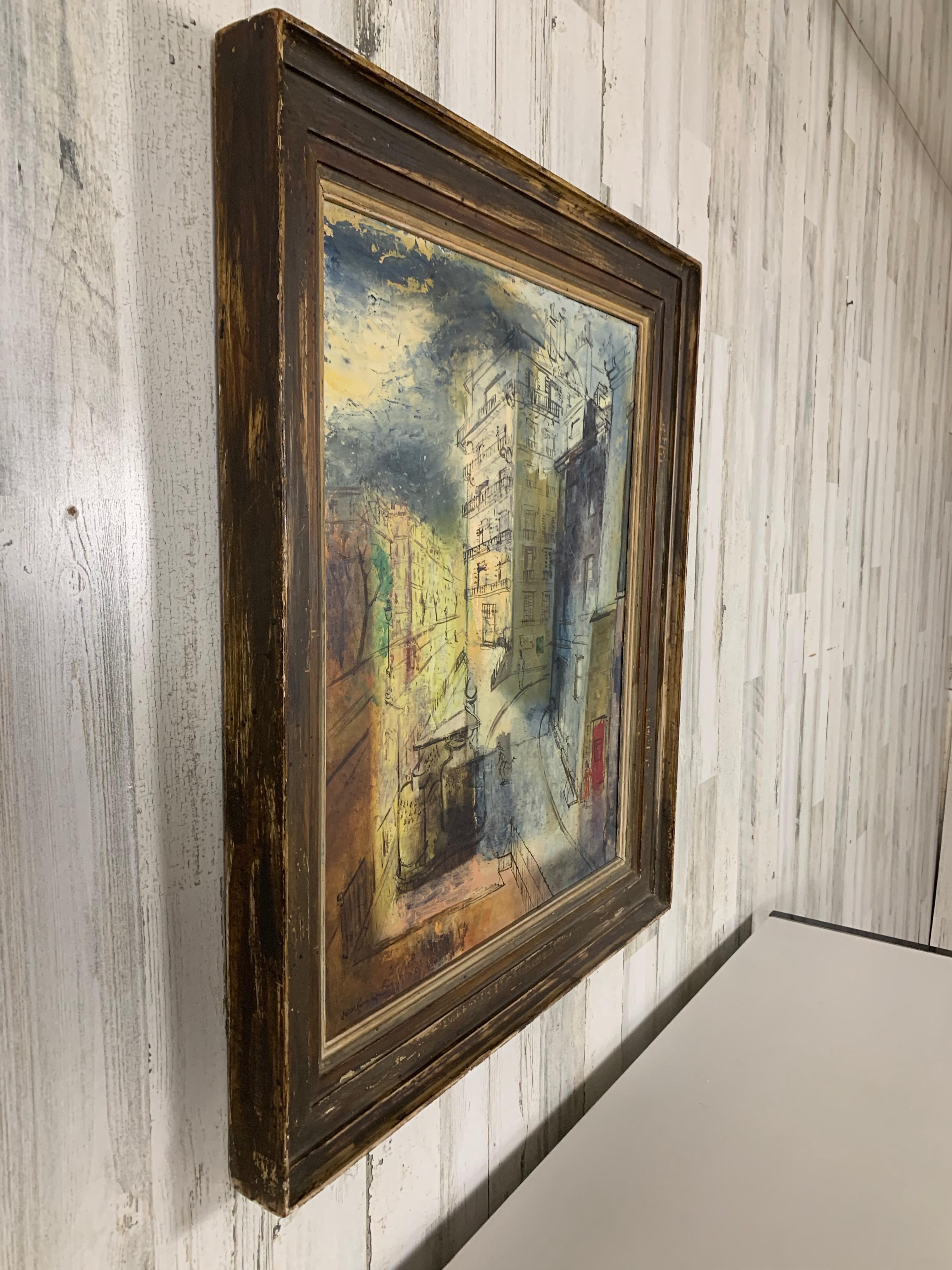 Pintura modernista de una escena callejera parisina en venta 6