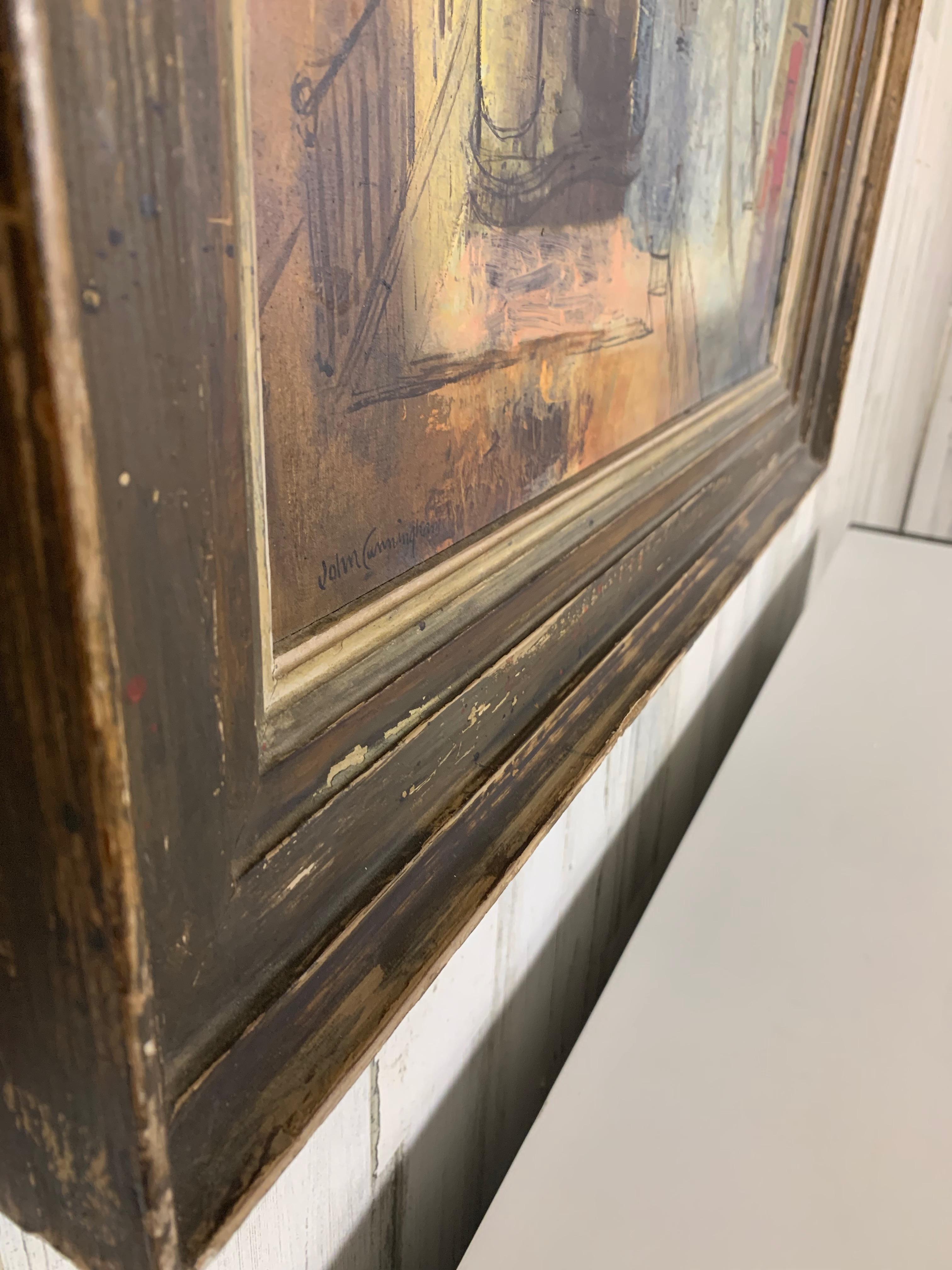 Pintura modernista de una escena callejera parisina en venta 8