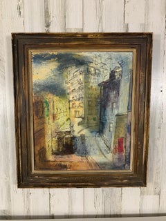Peinture de scène de rue parisienne moderniste