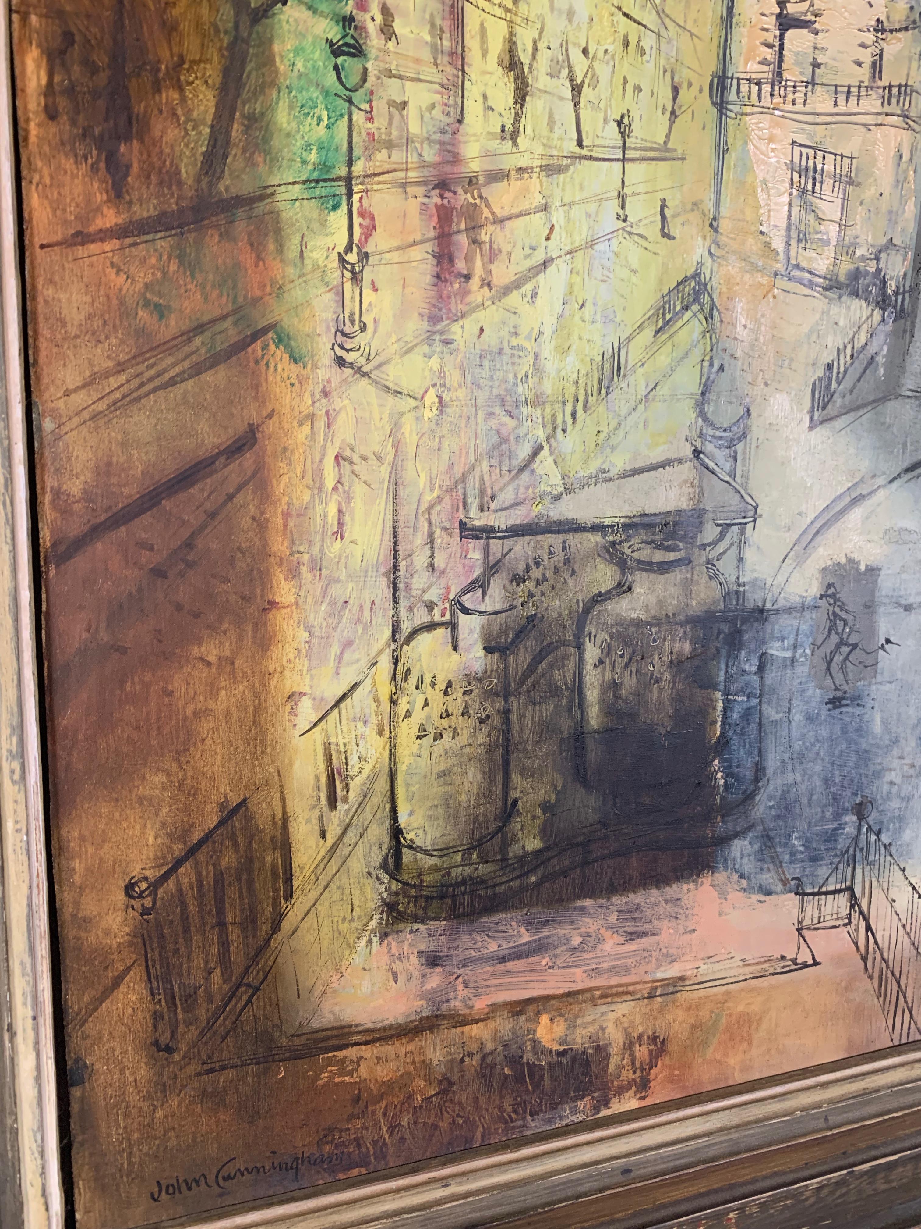 Pintura modernista de una escena callejera parisina en venta 1