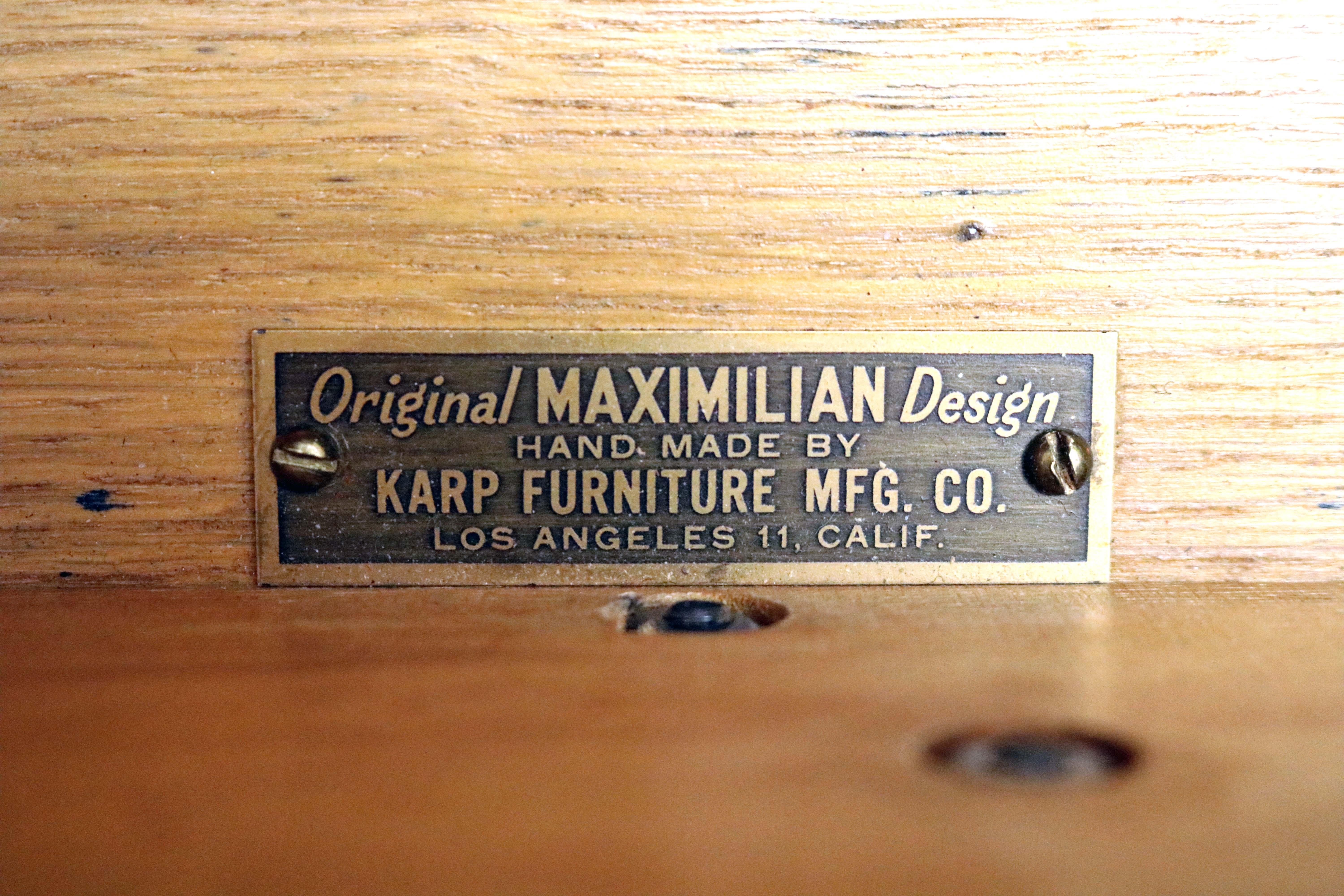 Modernist Partners Desk by Maximillian for Karp Furniture Paul Frankl Style 3