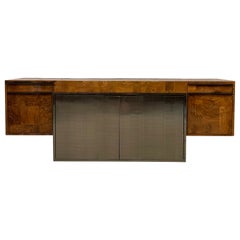 Modernist Patchwork Burl Credenza By Paul Evans For Directional