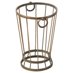 Modernist Patinated Brass Umbrella Stand - France, 1950's