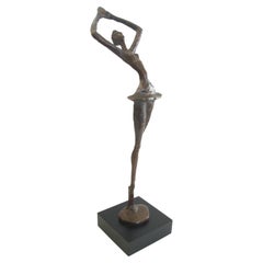 Modernist Patinated Bronze Ballerina Sculpture - United States - Circa 1980's