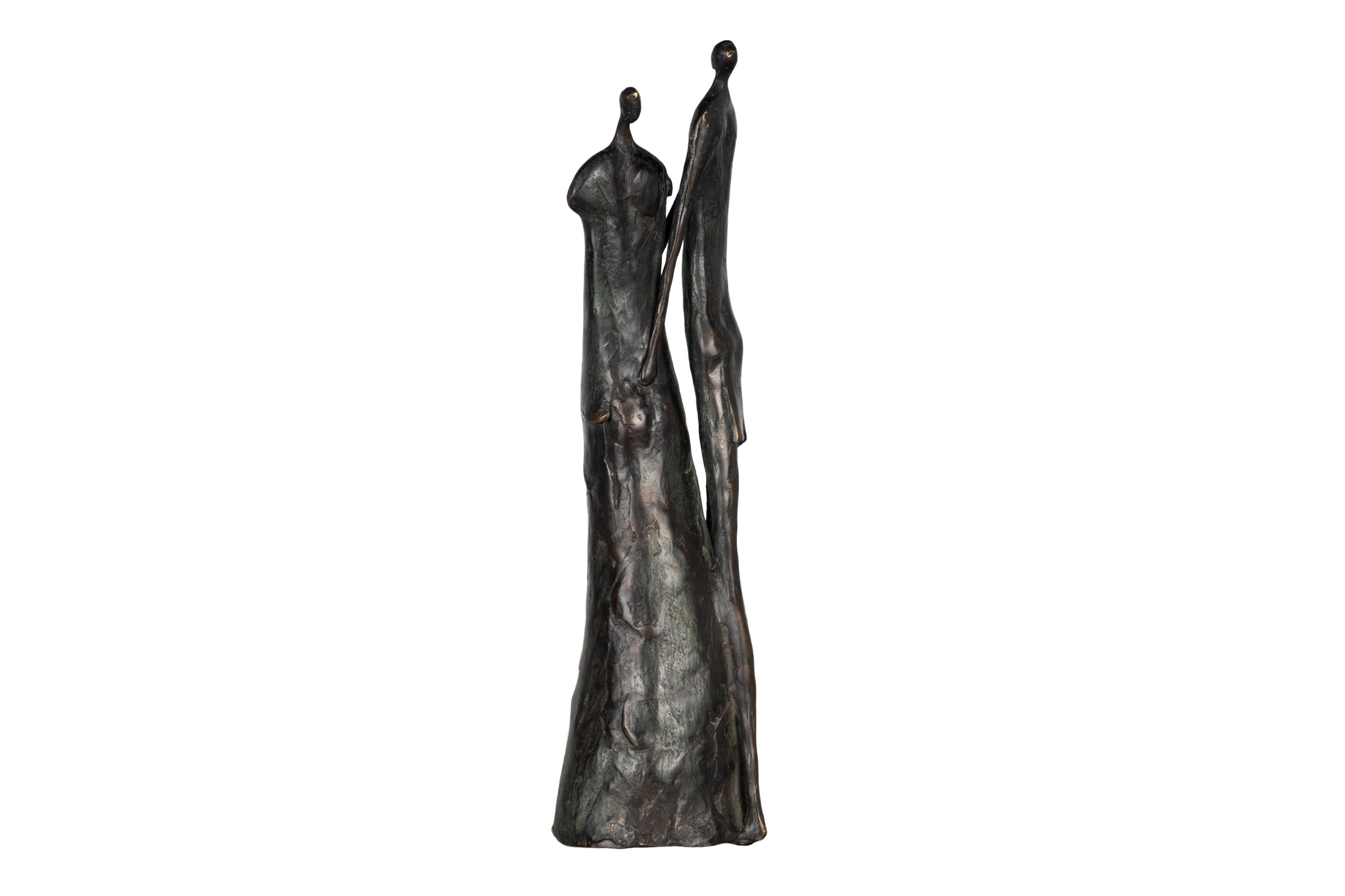Modernist Patinated Bronze Couple Ystad-Metall Moderno de mediados de siglo en venta