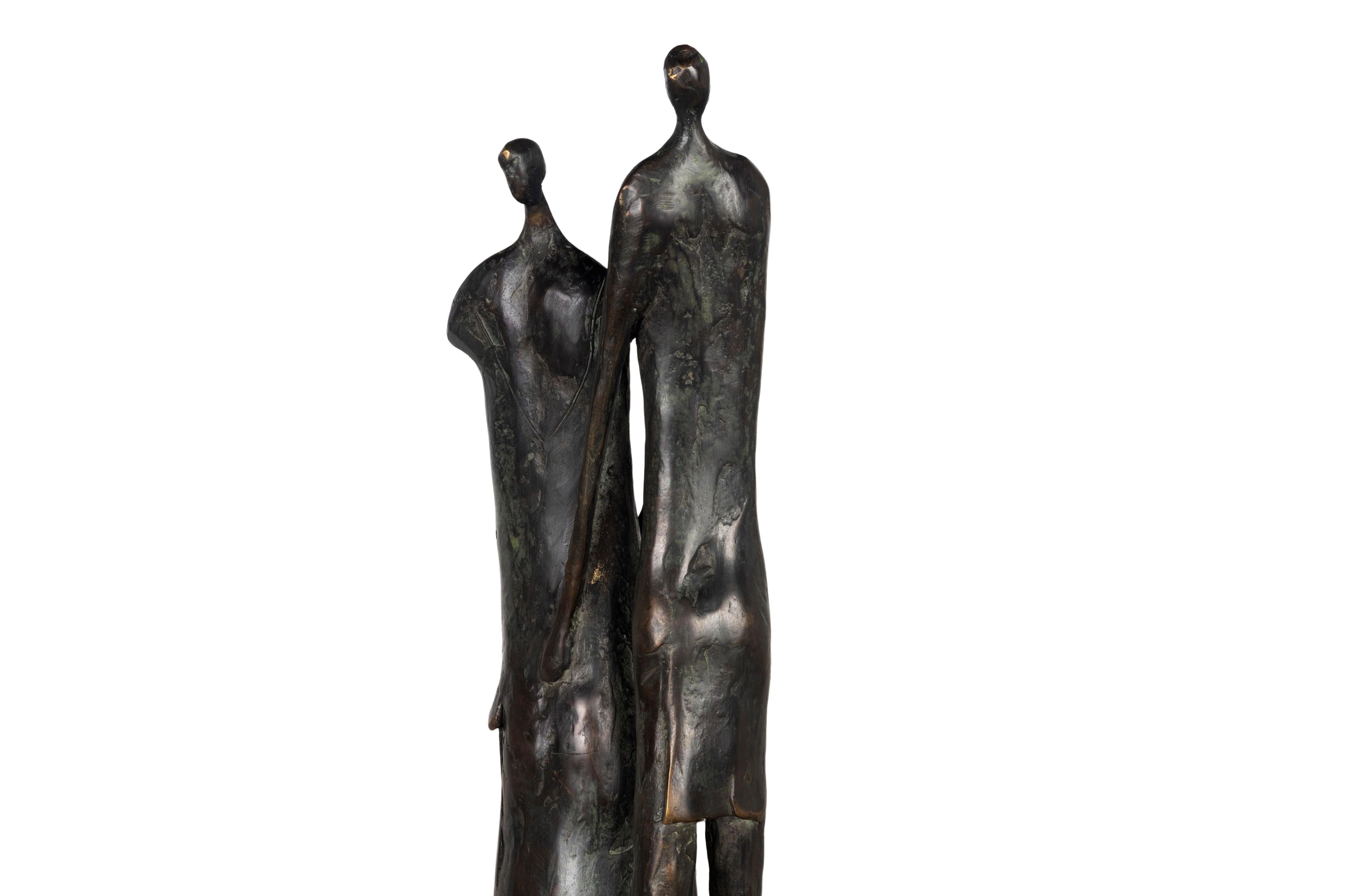 Modernist Patinated Bronze Couple Ystad-Metall en venta 2