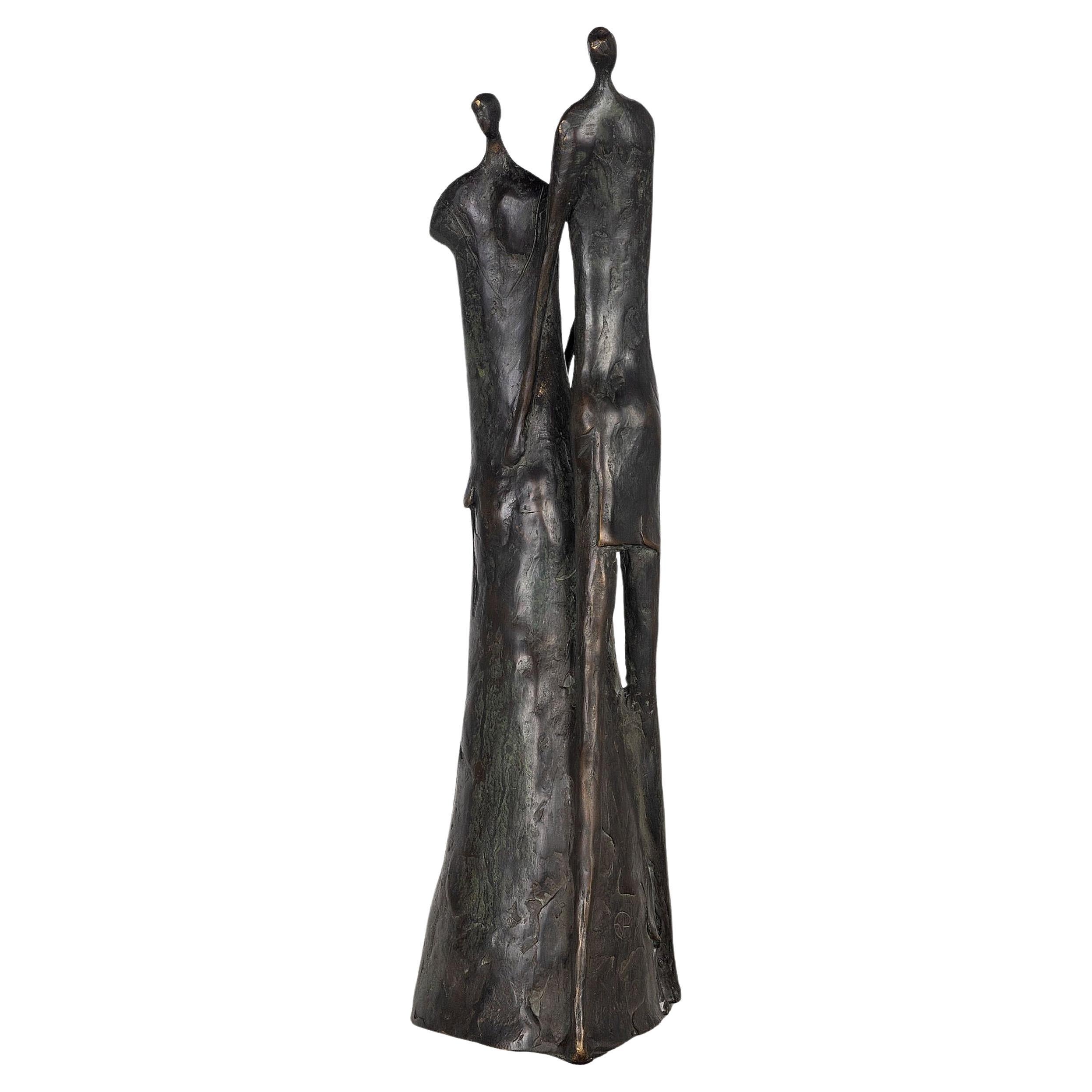 Modernist Patinated Bronze Couple Ystad-Metall
