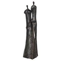 Modernist Patinated Bronze Couple Ystad-Metall