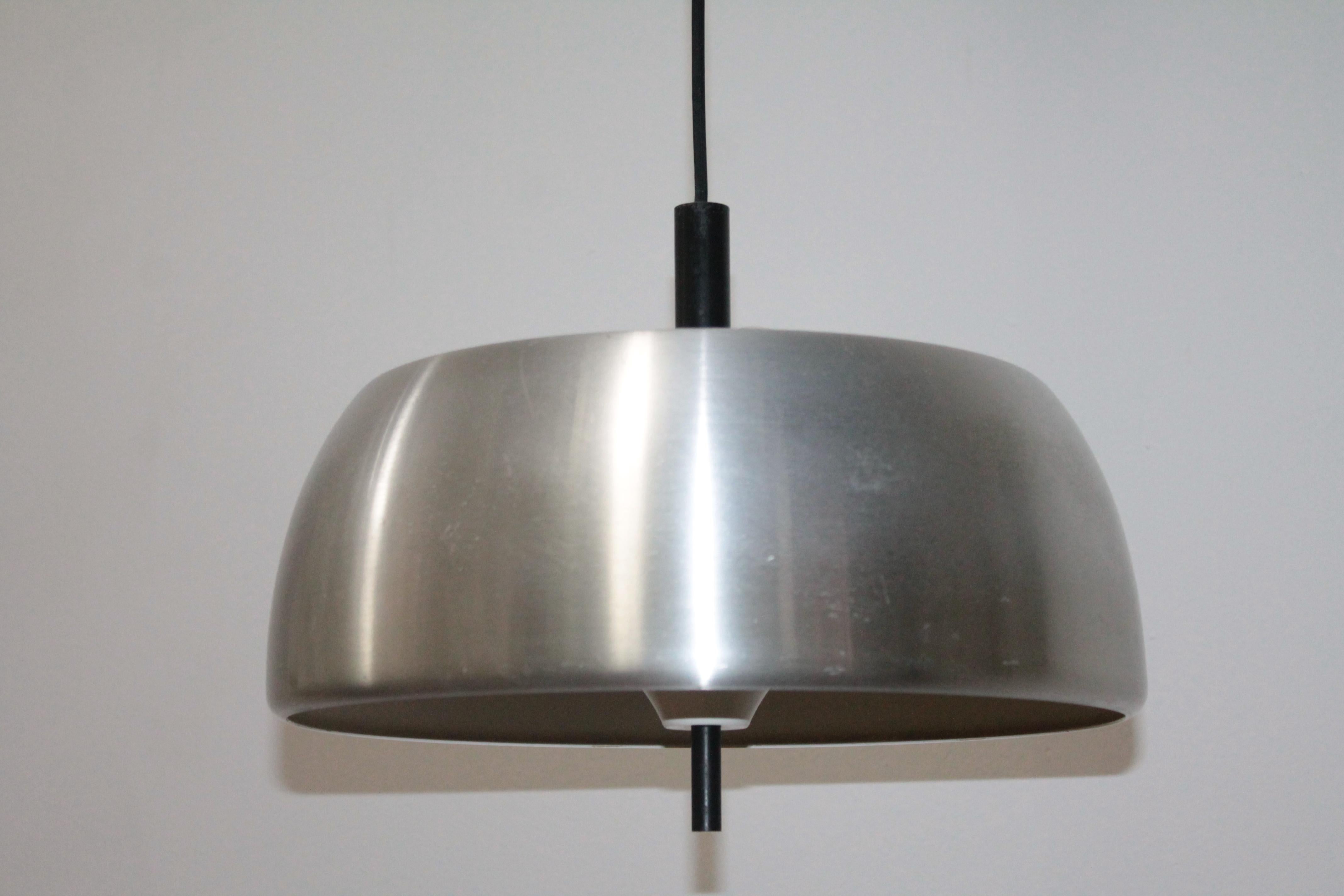 Aluminum Modernist Pendant lamp Lumi Milano Design Oscar Torlasco 1960s For Sale