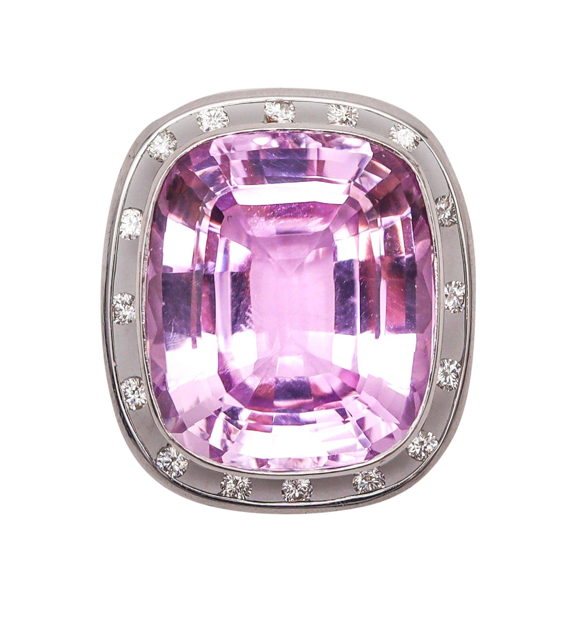 MODERNIST Pendant Necklace In 18Kt Gold With 37.69 Ctw In Kunzite & Diamonds
