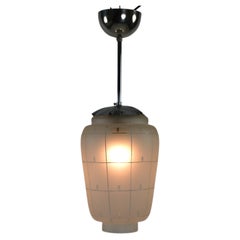 Modernist Pendant or Ceiling Lamp, Glass and Metal, 1930s/1940s, Sweden