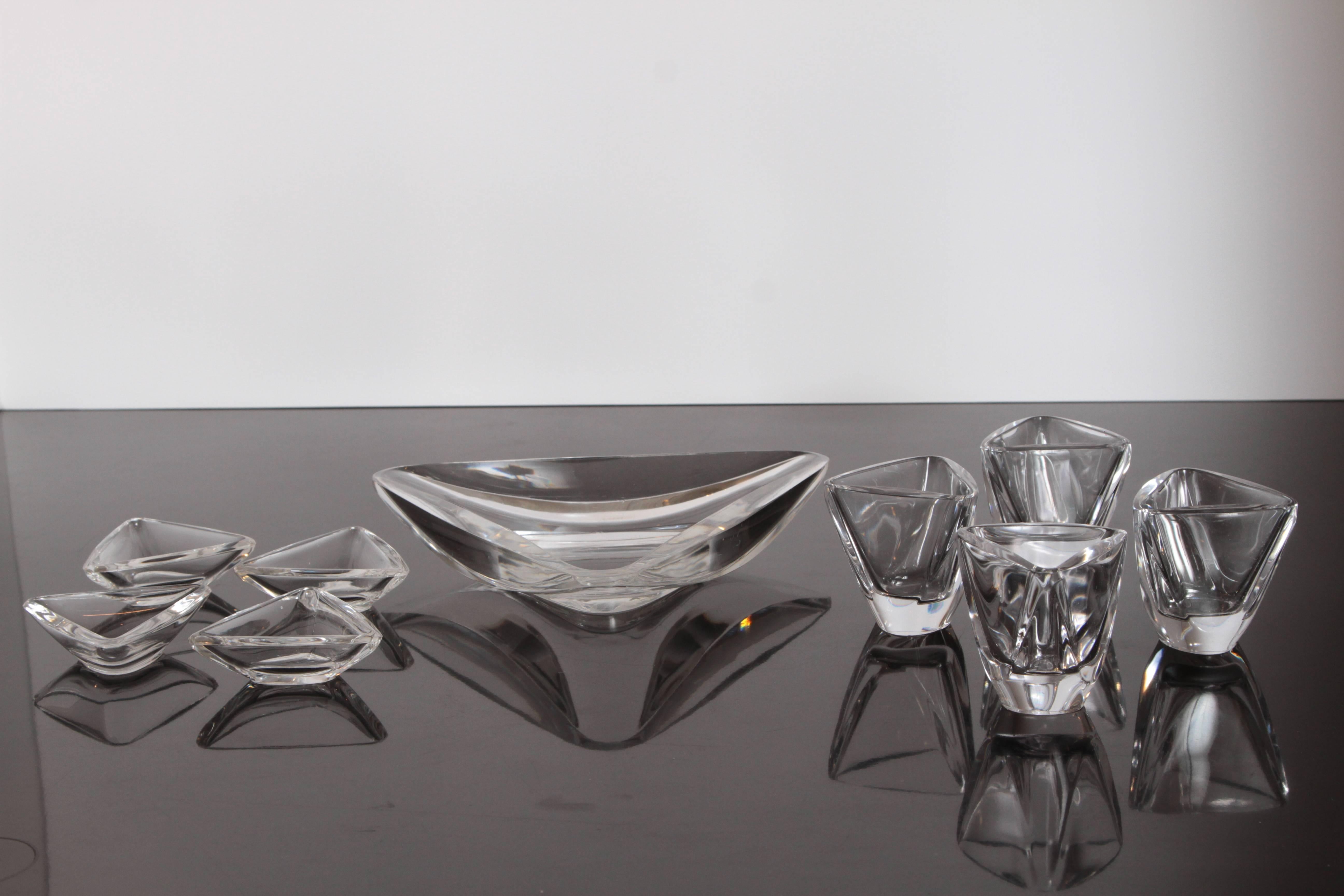 Modernist Peter Muller Munk Crystal for Val St Lambert, Tricorne Collection For Sale 4
