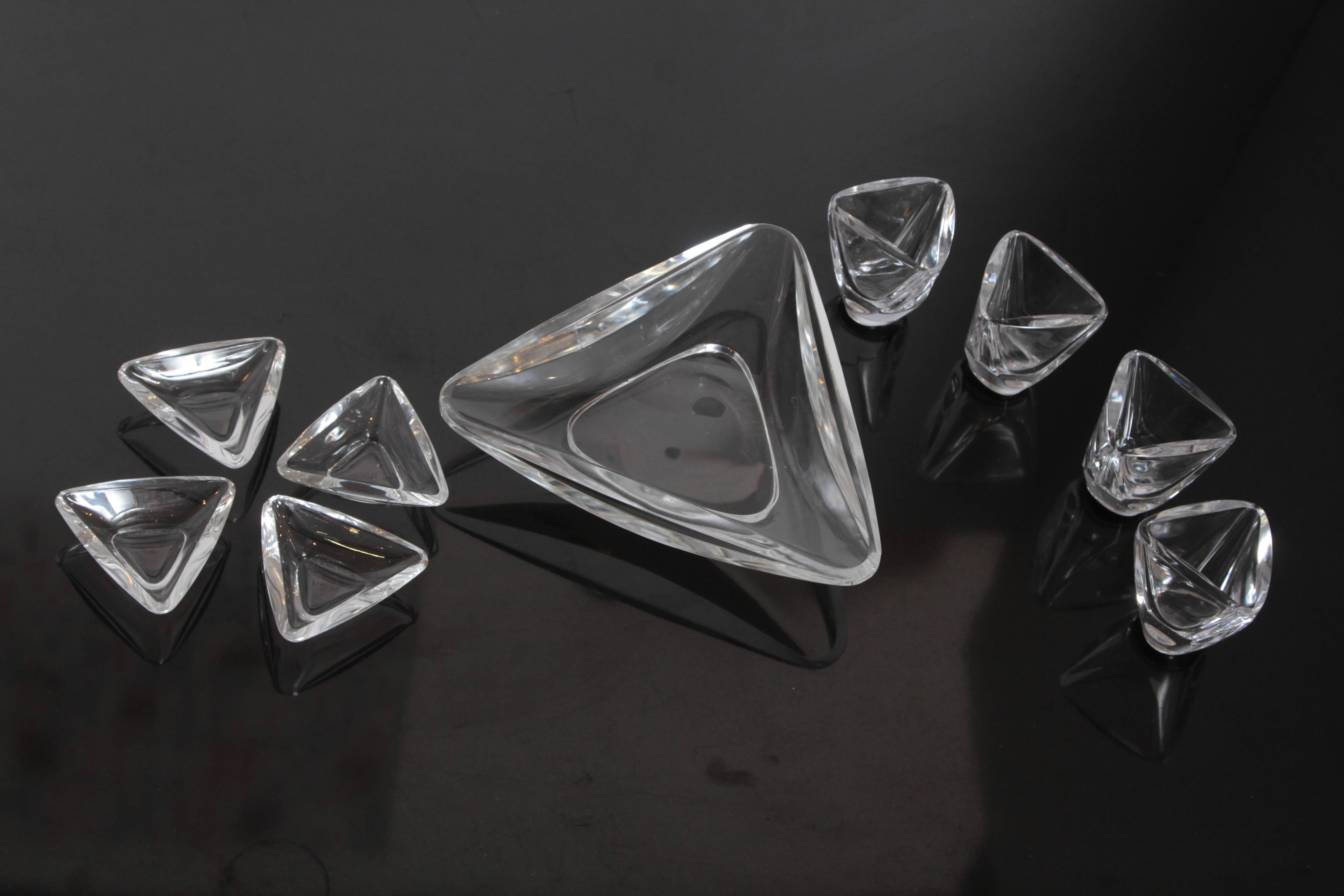 Belgian Modernist Peter Muller Munk Crystal for Val St Lambert, Tricorne Collection For Sale