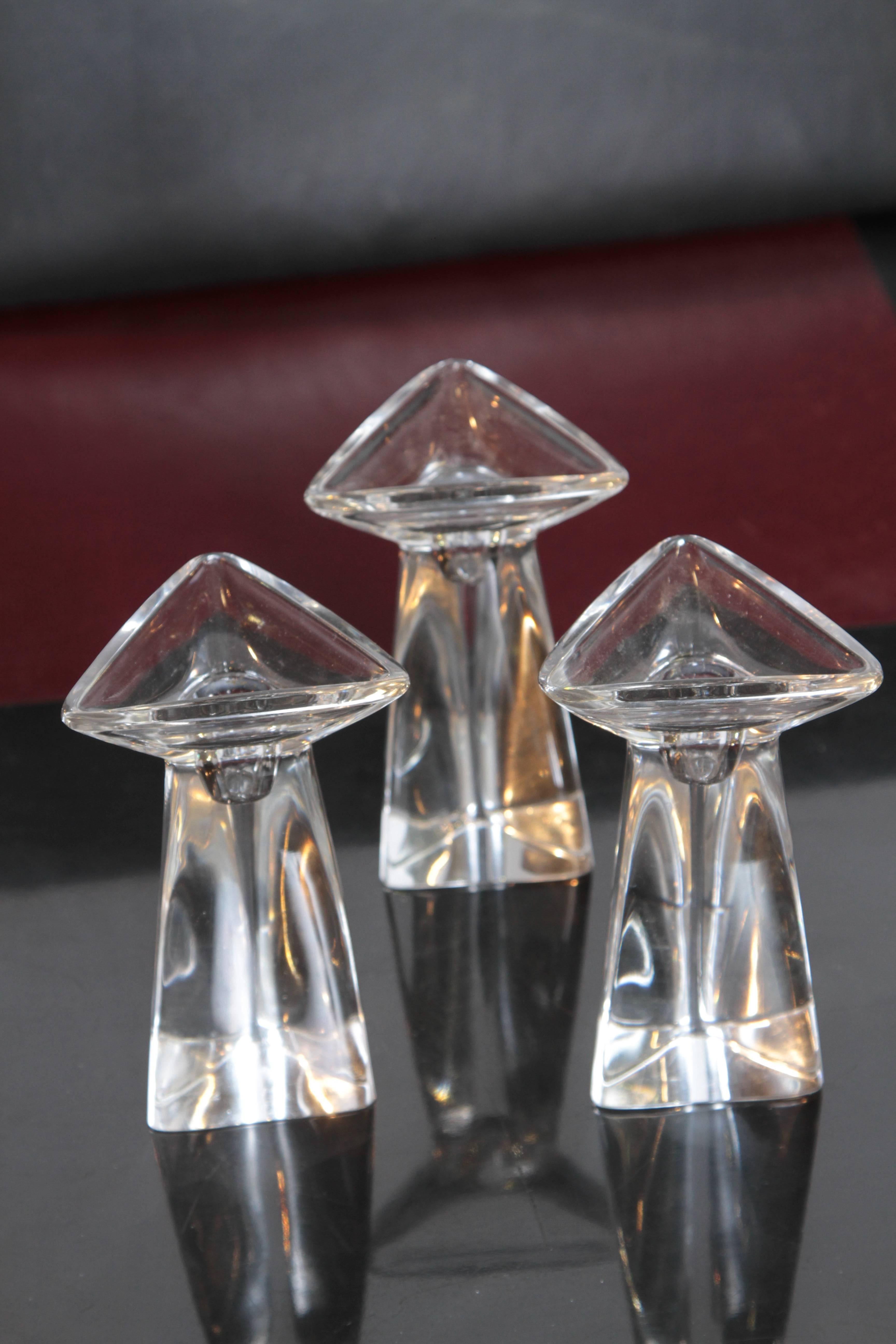 Modernist Peter Muller Munk Crystal for Val St Lambert, Tricorne Collection In Good Condition For Sale In Dallas, TX