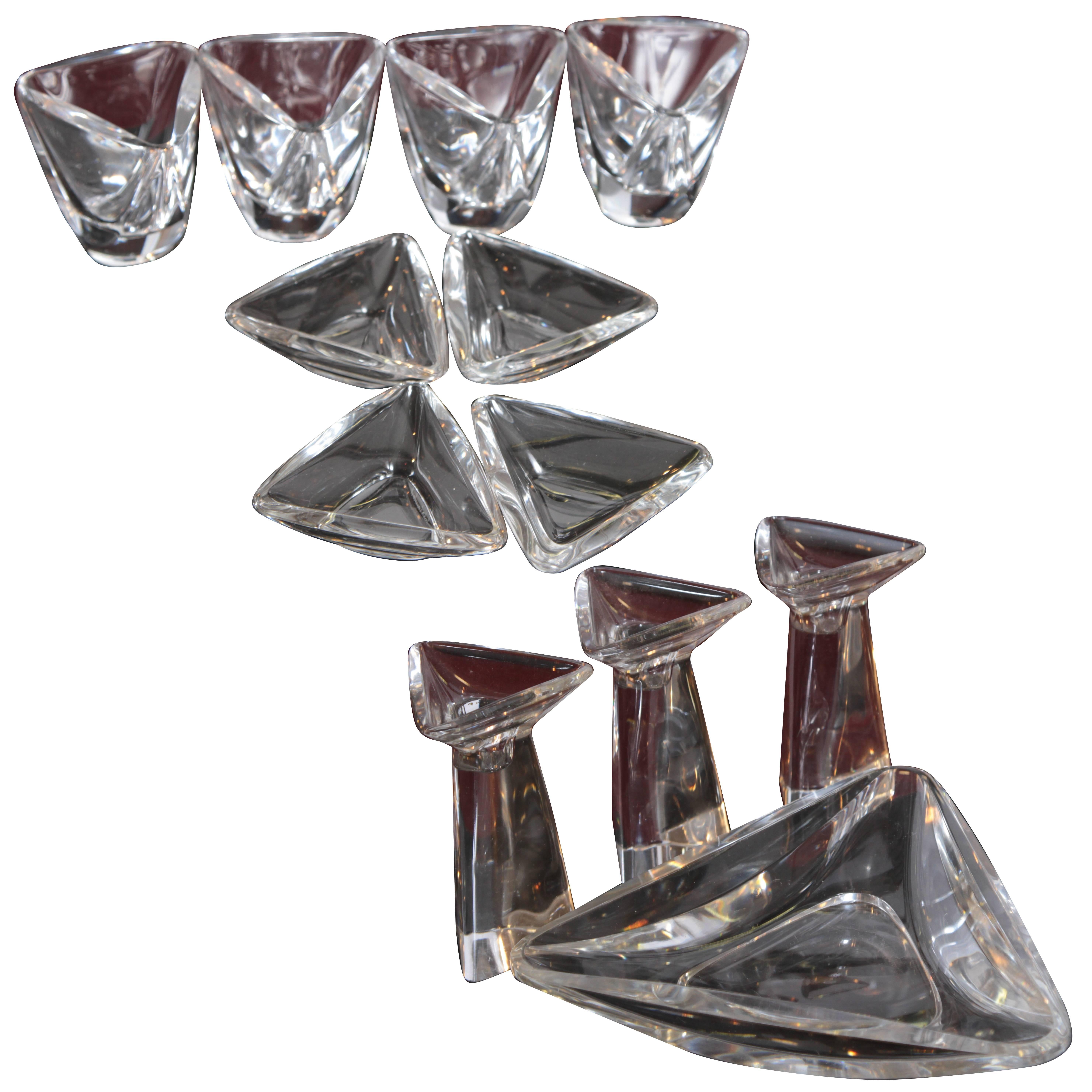 Modernist Peter Muller Munk Crystal for Val St Lambert, Tricorne Collection For Sale
