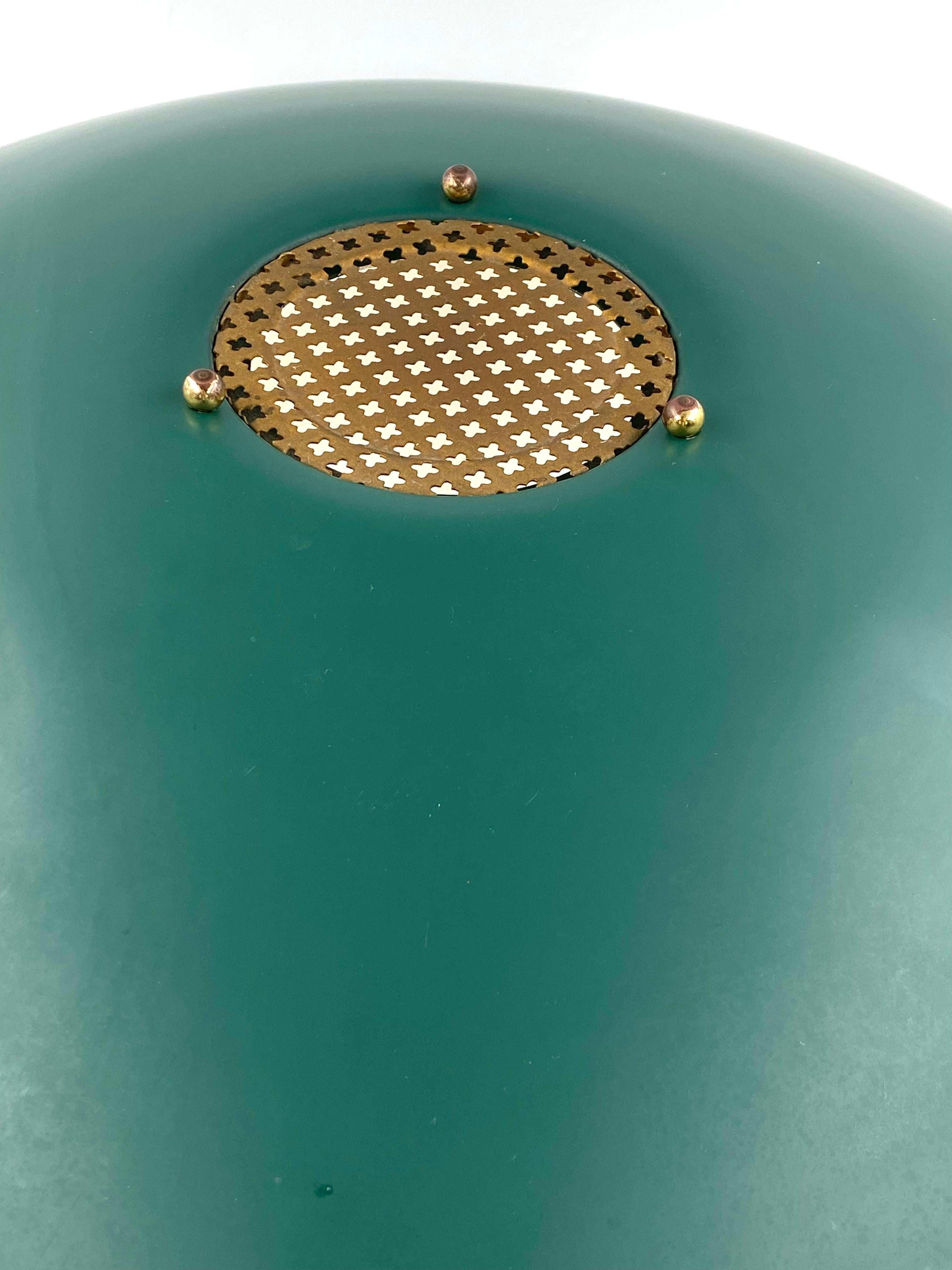 Lampe de table moderniste vert pétrole, France, années 1960 en vente 3