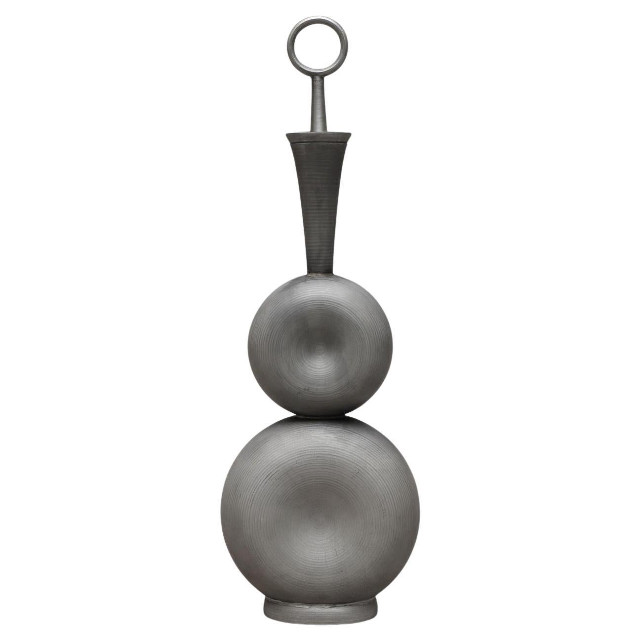 Modernist Pewter Bottle Sculpture by Gunnar Havstad, Norway, 1950s