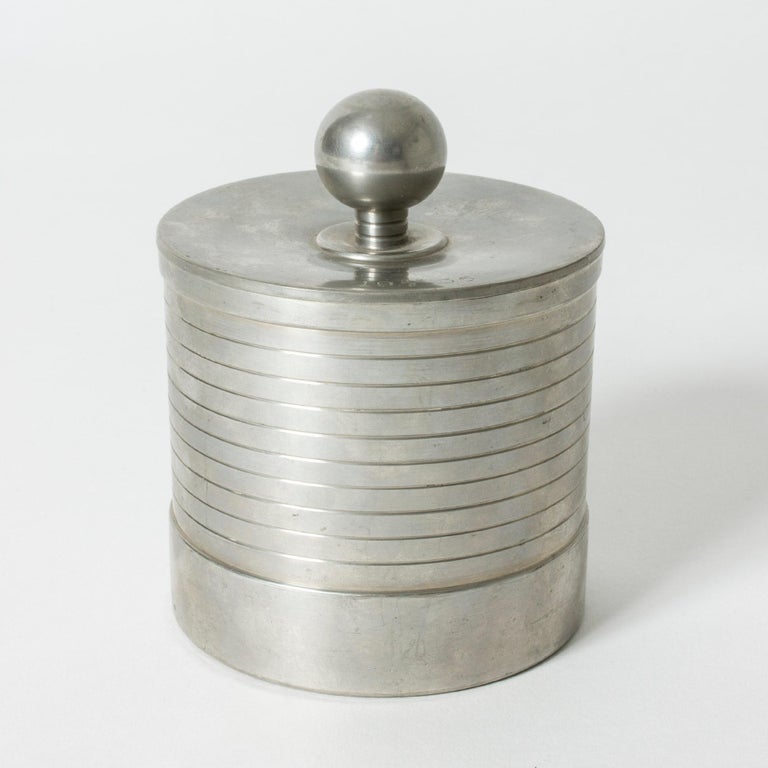 Gab Patterns Modernist Pewter Jar from GAB, Sweden, 1935 For Sale at 1stDibs