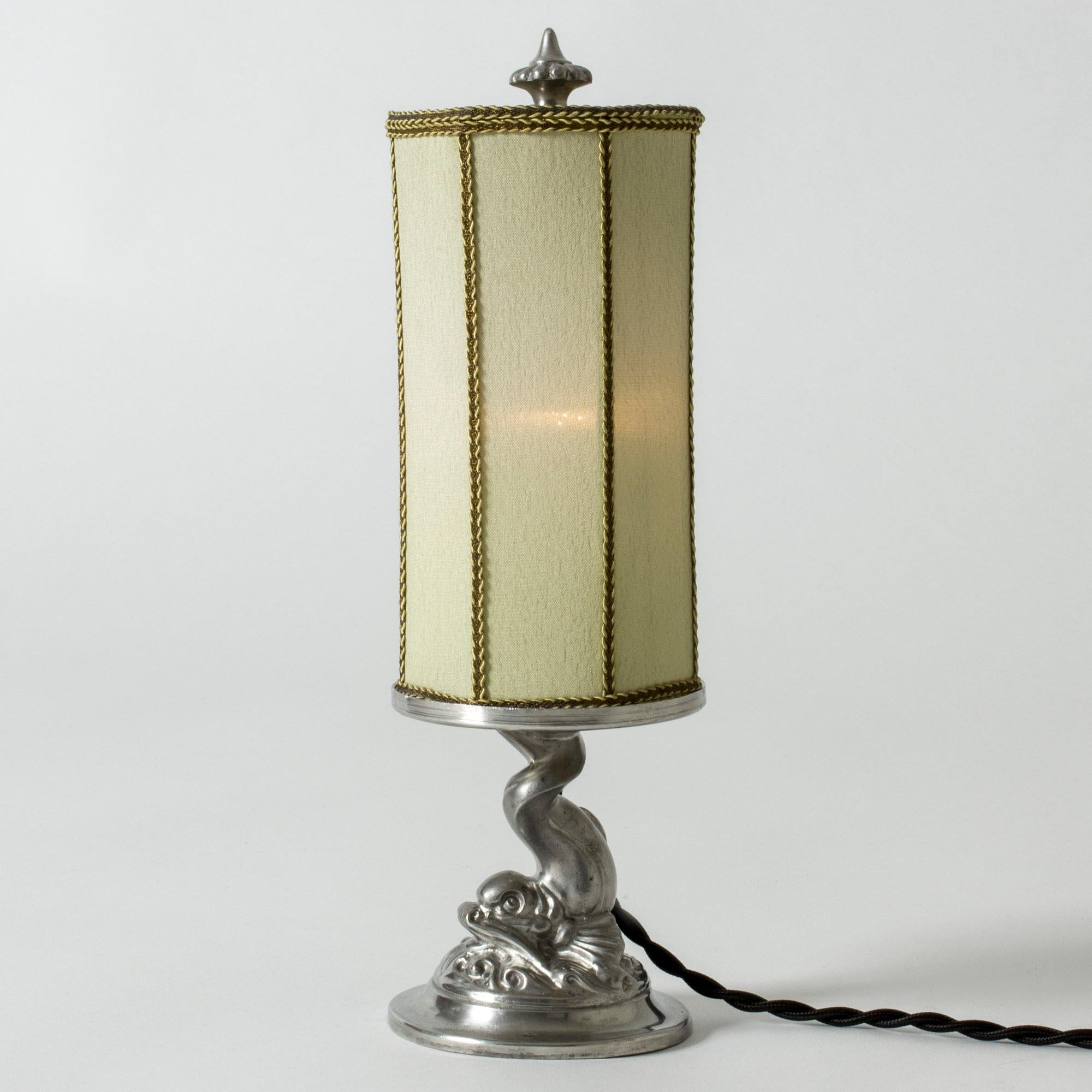 Scandinavian Modern Modernist Pewter Table Lamp, GAB, Sweden, 1932