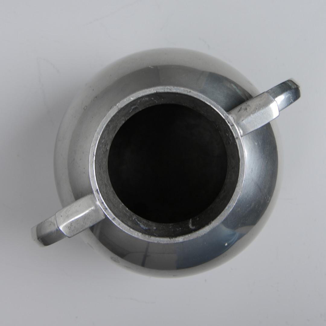 Mid-20th Century Modernist Pewter Vase by Folke Arström for GAB, Sweden, 1930s For Sale