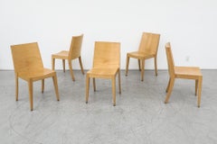 Modernist Philippe Starck Style Blonde Wood Stacking Chairs