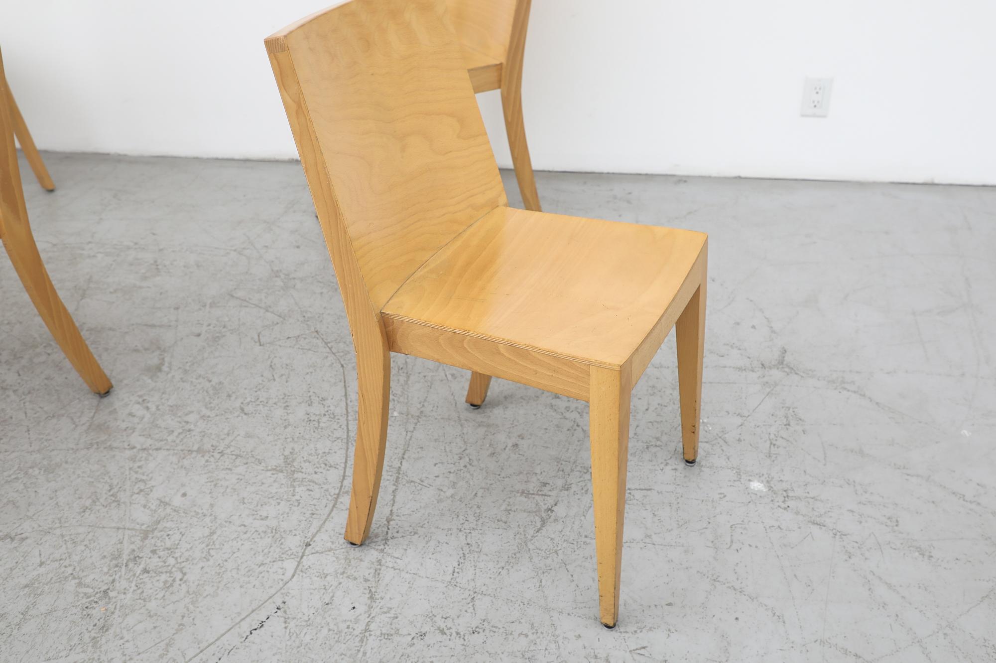 Sillas apilables de madera rubia estilo modernista Philippe Starck Moderno de mediados de siglo en venta