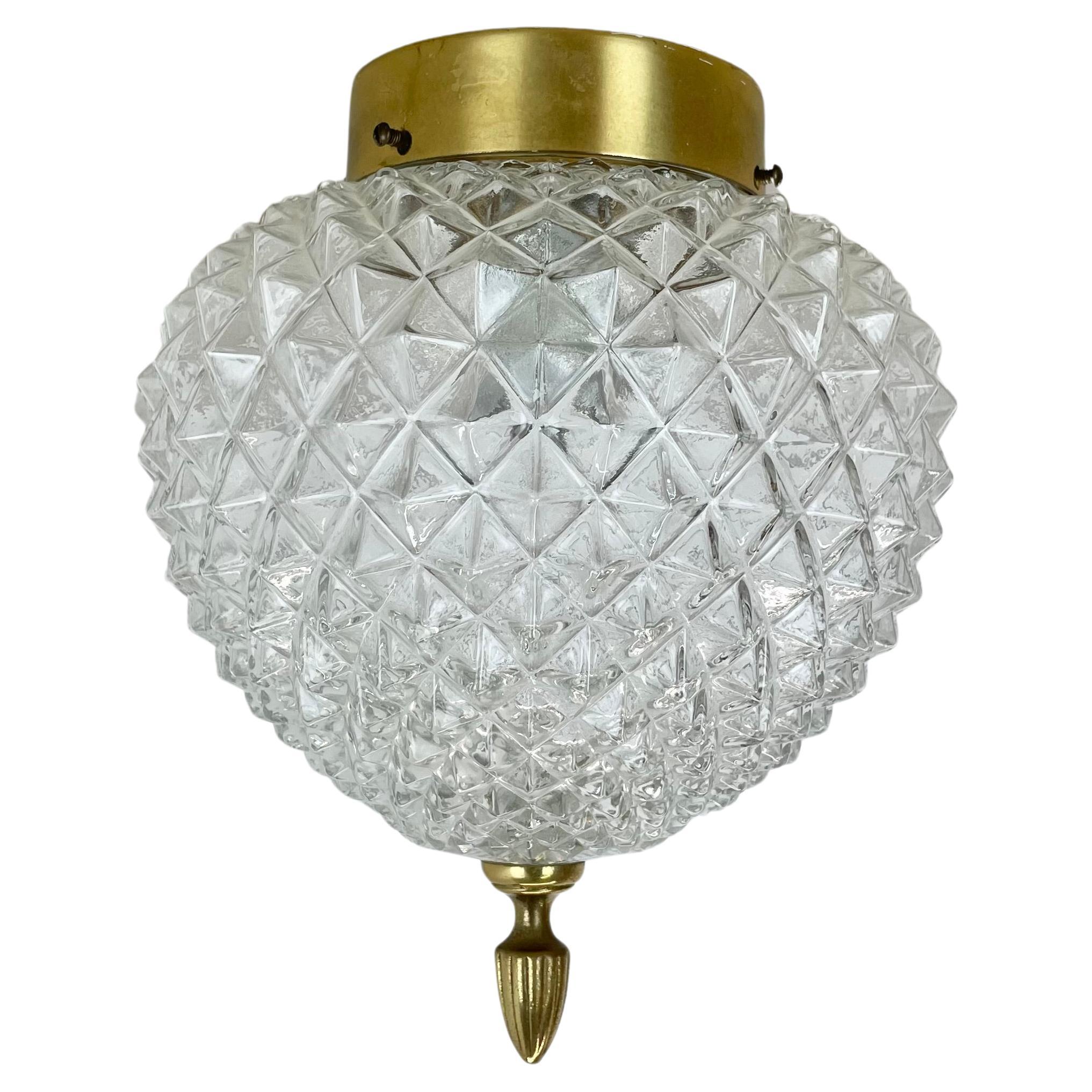 Modernist  "PINEAPPLE" Ceiling Light by Glashütte Limburg attrib., Germany 1970