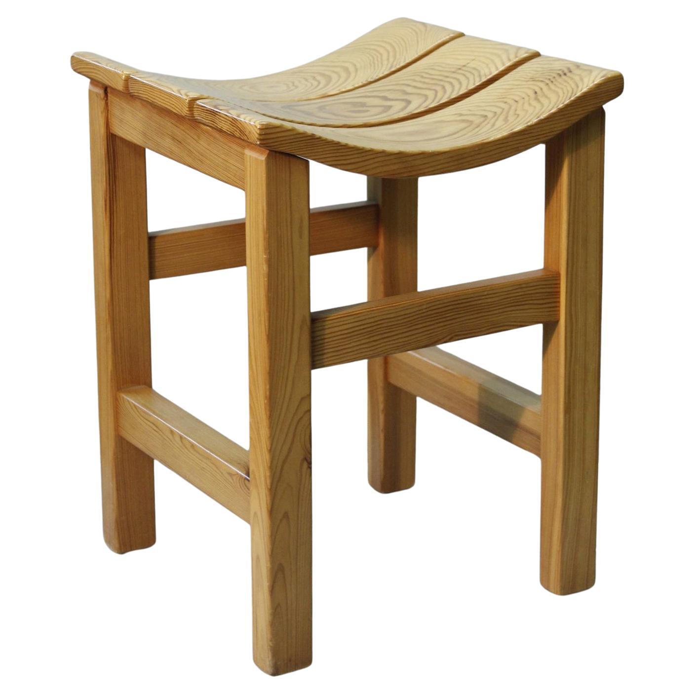 Modernist Pinewood stool, France 1950s