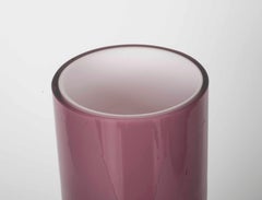 Modernist Pink and Clear Glass Vase