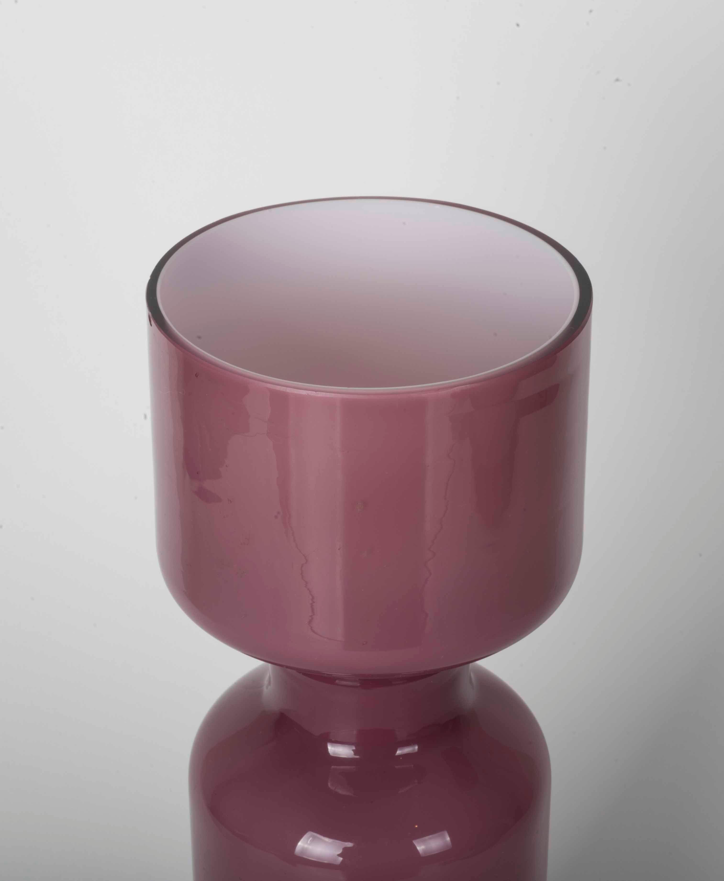 Modernist pink and clear vase.
