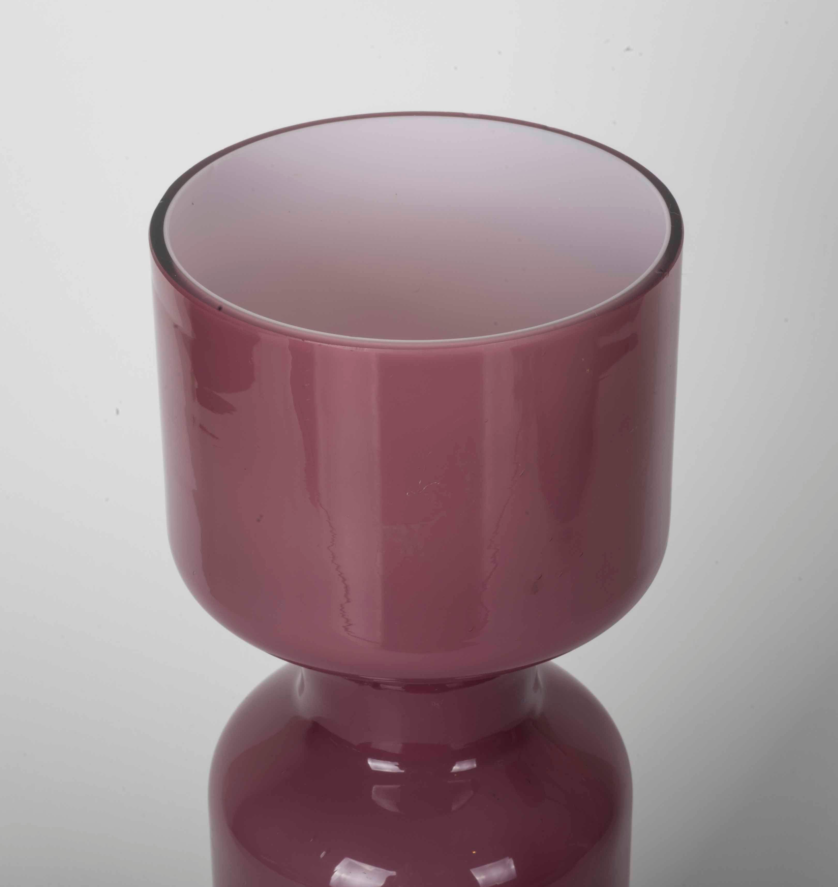 European Modernist Pink and Clear Vase