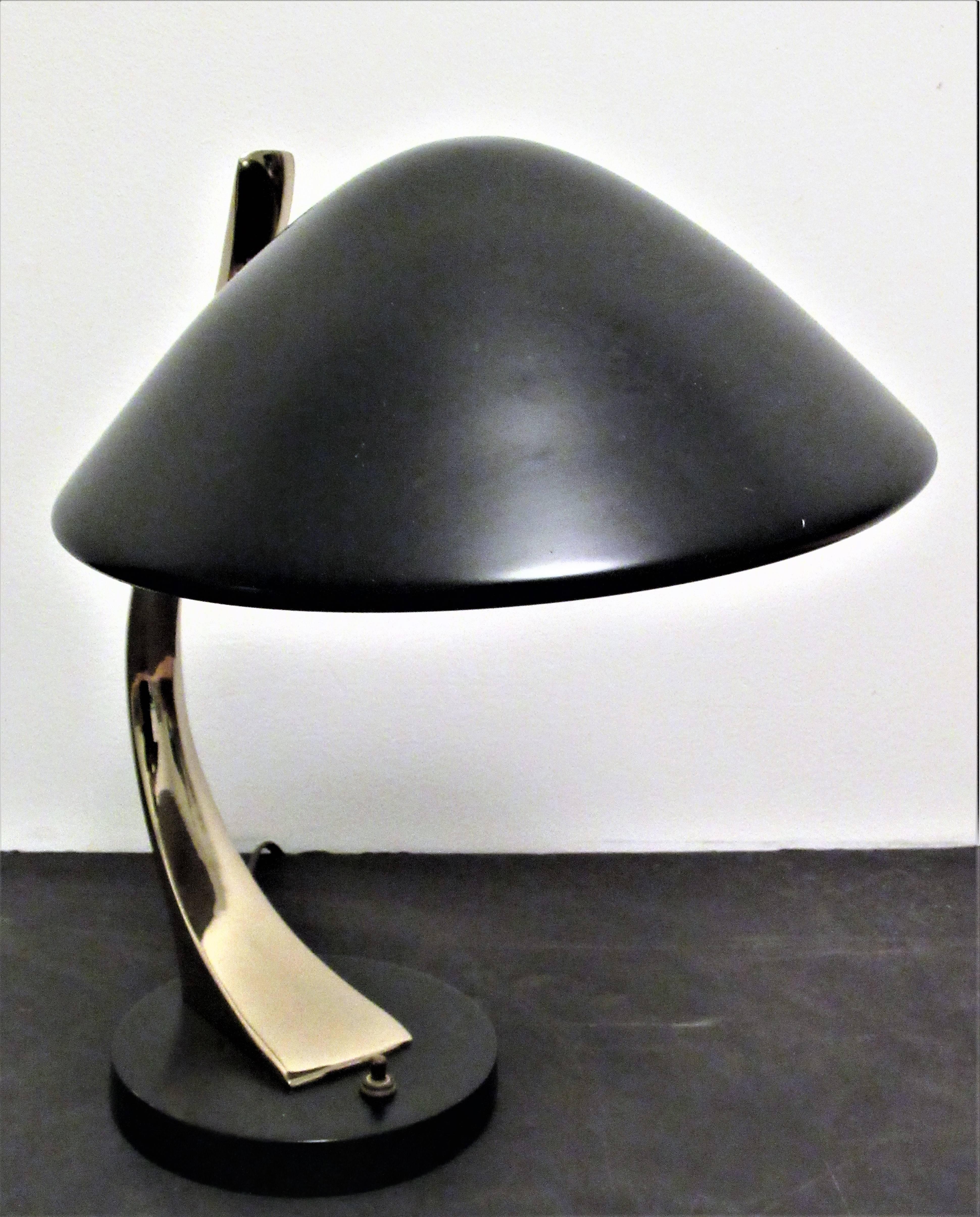 Mid-Century Modern Modernist Pivoting Arc Table Lamp by Laurel