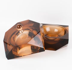 Modernist Plexiglass or Lucite Faceted Box, circa 1960