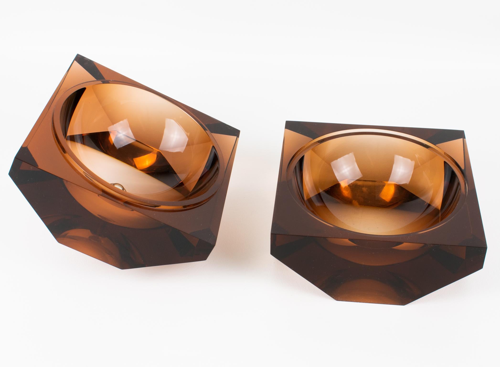 Modernist Plexiglass or Lucite Faceted Box For Sale 1