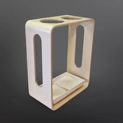 Modernist plywood and cast iron umbrella stand, Netherlands 1950s