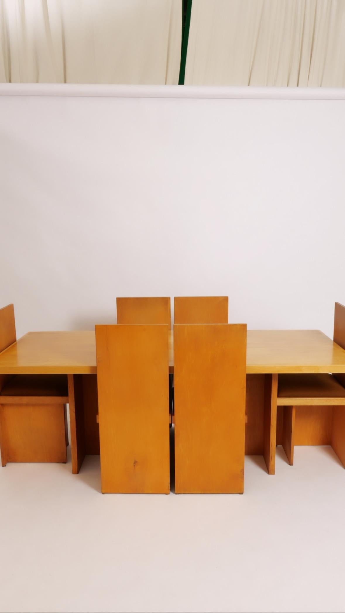 Modernist Plywood Dining Set after Donald Judd 2