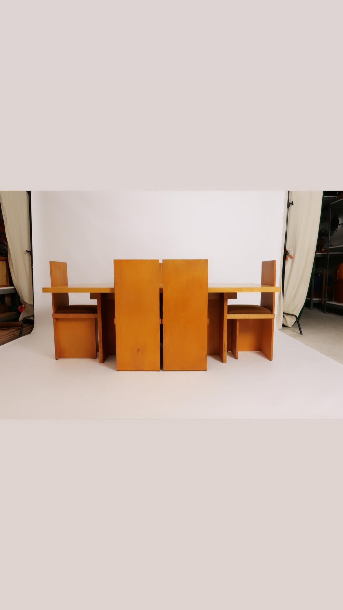 Modernist Plywood Dining Set after Donald Judd 3