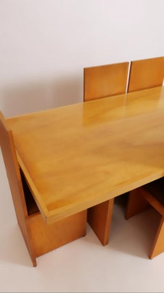 Modernist Plywood Dining Set after Donald Judd