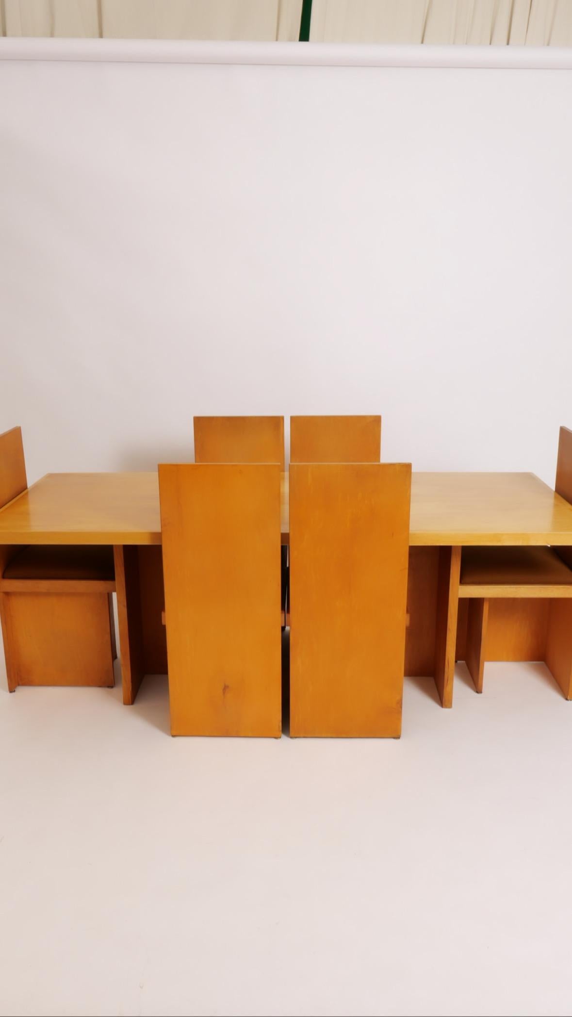 Minimalist Modernist Plywood Dining Set after Donald Judd