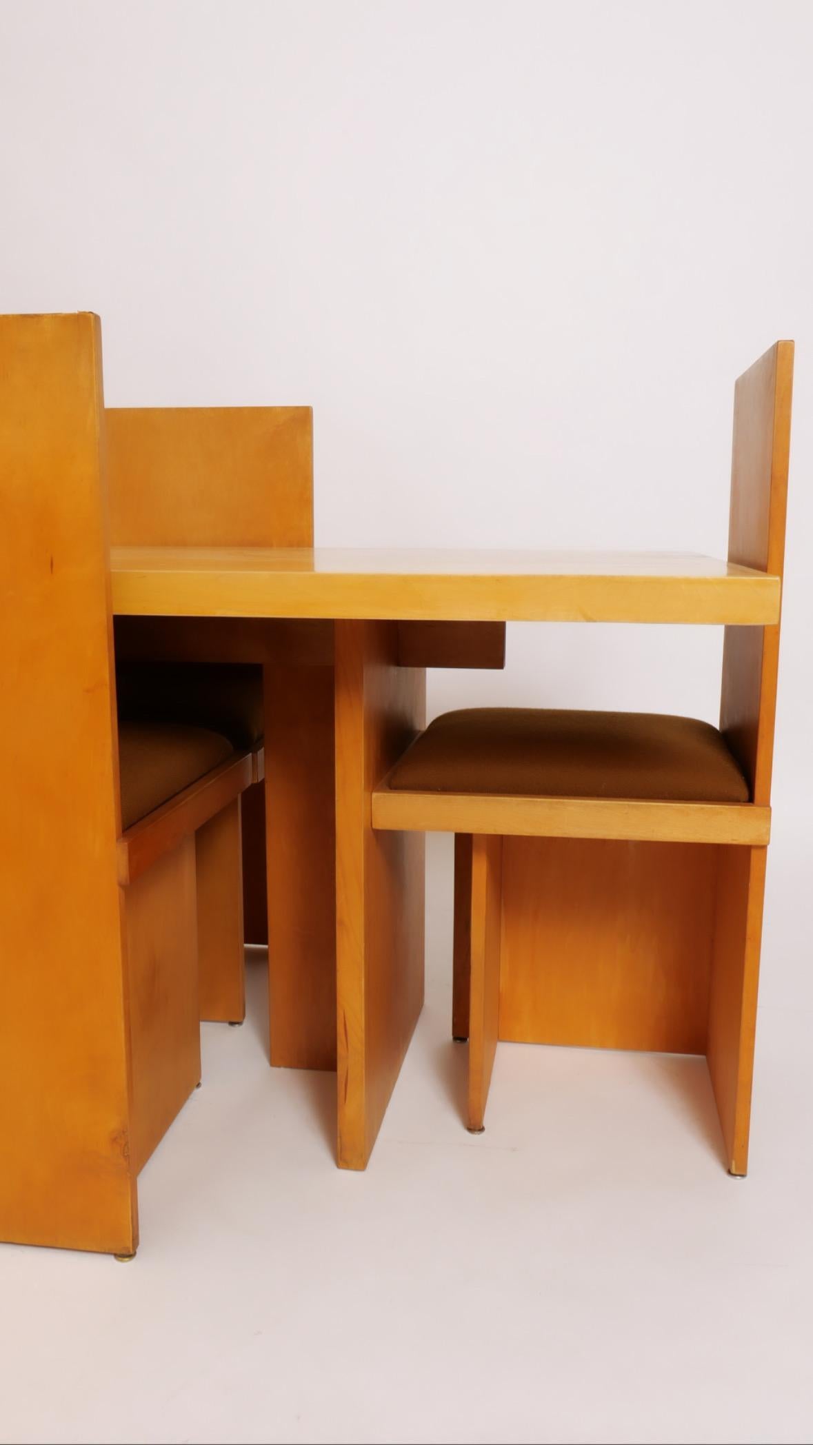 American Modernist Plywood Dining Set after Donald Judd