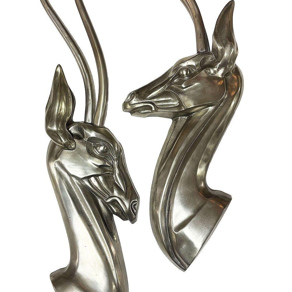 Moderno Scultura da parete modernista in alluminio lucido Gazelle Pair by Pendergrast in vendita