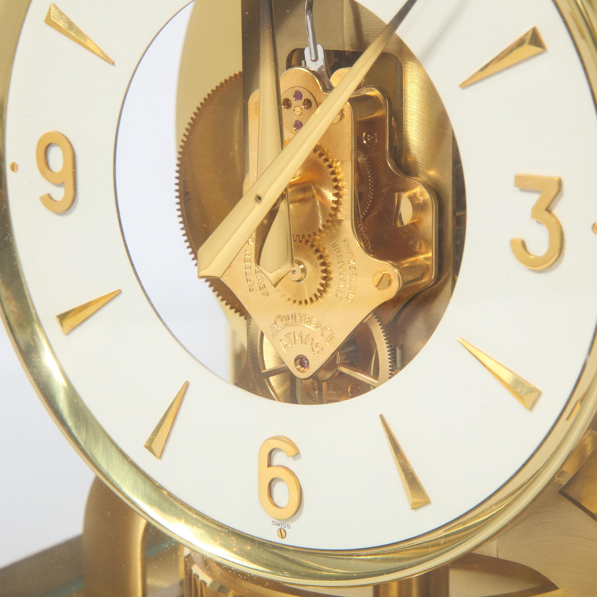 Modernist Polished Brass Atmos Classique Desk Clock by Jaeger-LeCoultre 6