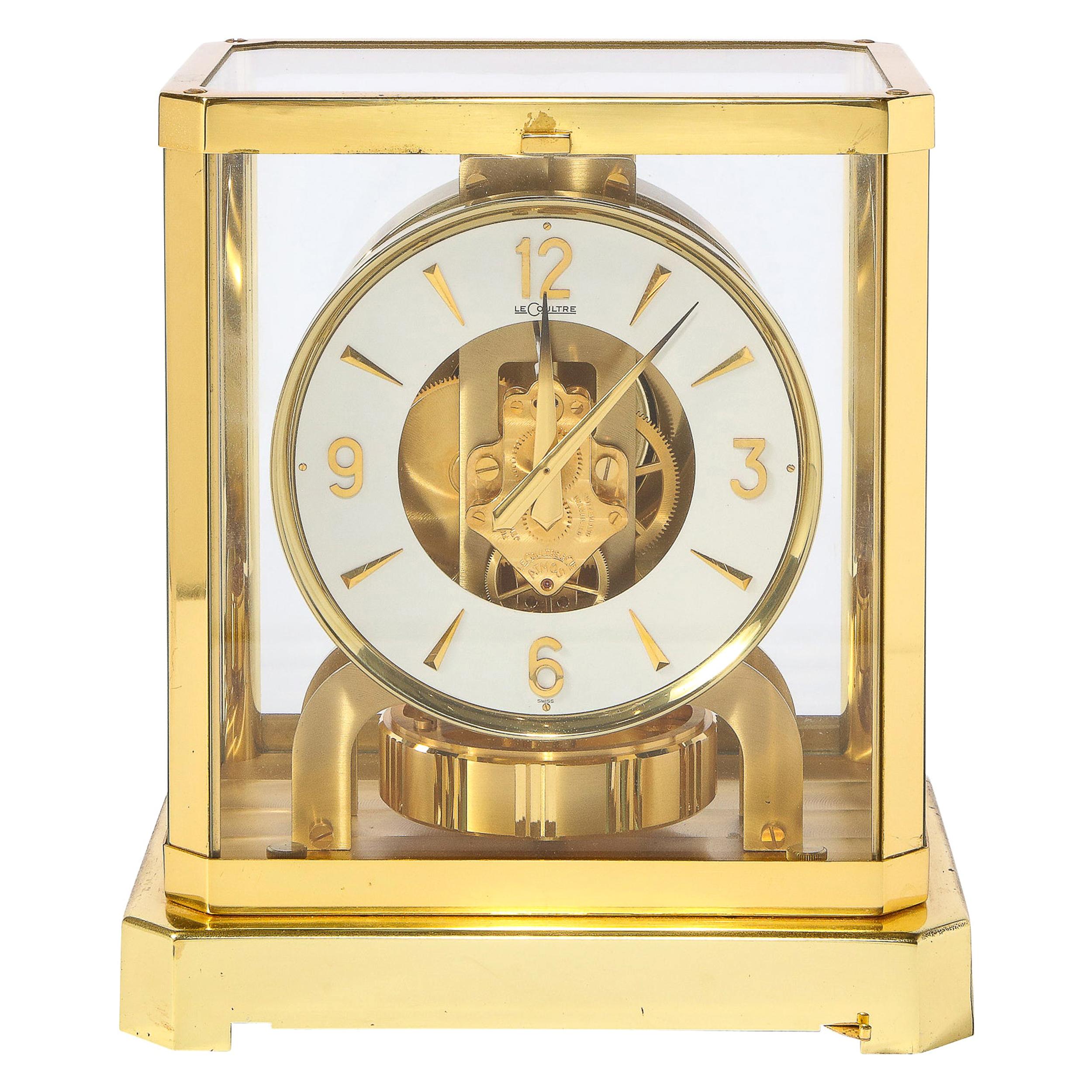 Modernist Polished Brass Atmos Classique Desk Clock by Jaeger-LeCoultre