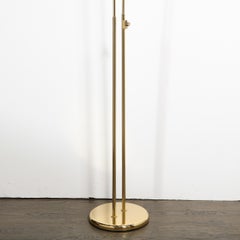 Modernist Polished Brass & Clear Glass "Estiluz" Floor Lamp by Leonardo Marelli