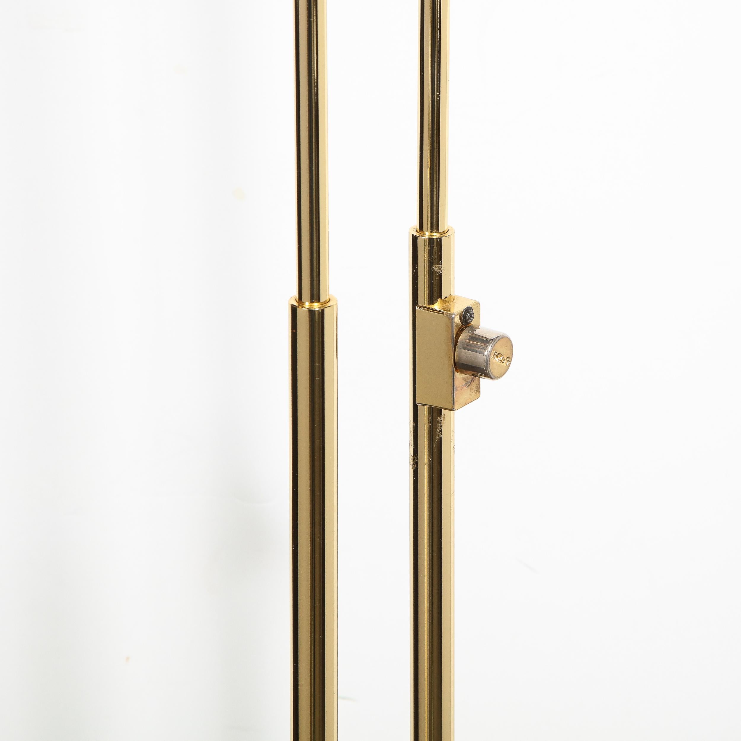 Modernist Polished Brass & Clear Glass 