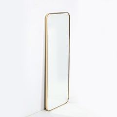 Modernist Polished Brass Wrapped Mirror Custom for High Style Deco